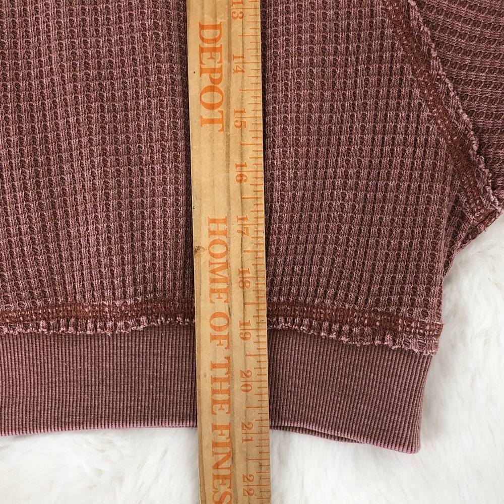 Z Supply Waffle Knit Mauve Pink Dolman Sleeve Oversized Top - Picture 7 of 8